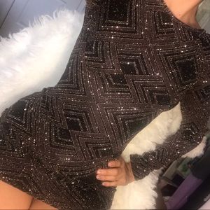 Long sleeve glitter dress